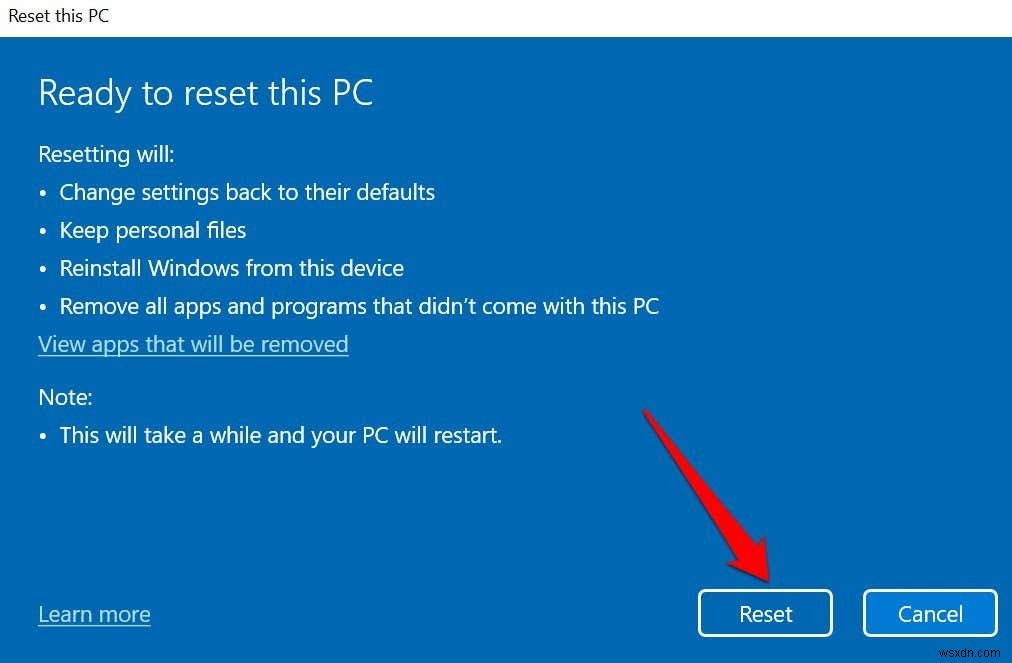 How to Factory Reset Windows 11
