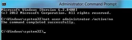 Log on as Administrator in Windows 10