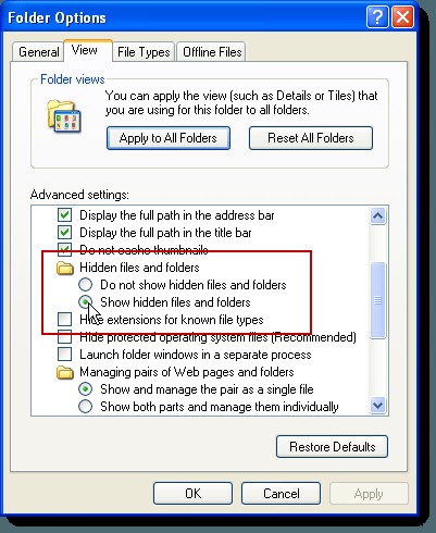 Fix Missing or Corrupted Hidden Files and Folders Option in Windows