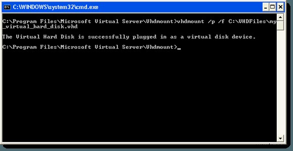 Attach a VHD File in Windows XP