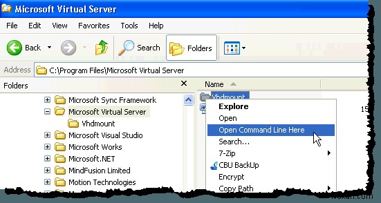 Attach a VHD File in Windows XP