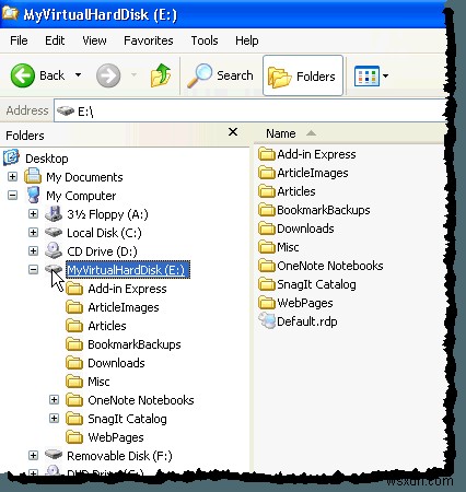 Attach a VHD File in Windows XP