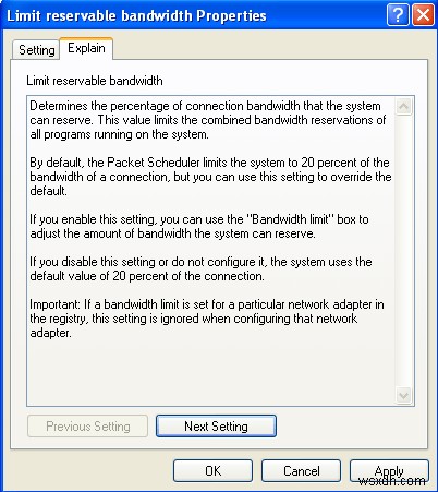 How to Change the Limit Reservable Bandwidth in Windows
