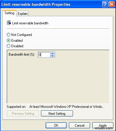 How to Change the Limit Reservable Bandwidth in Windows