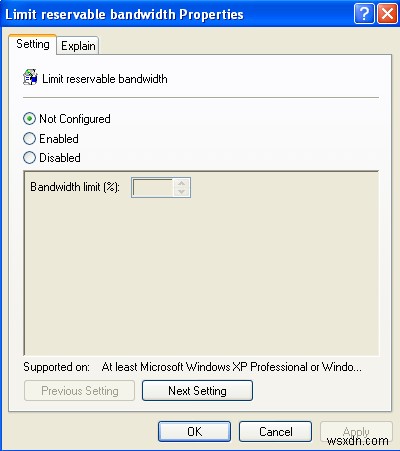 How to Change the Limit Reservable Bandwidth in Windows