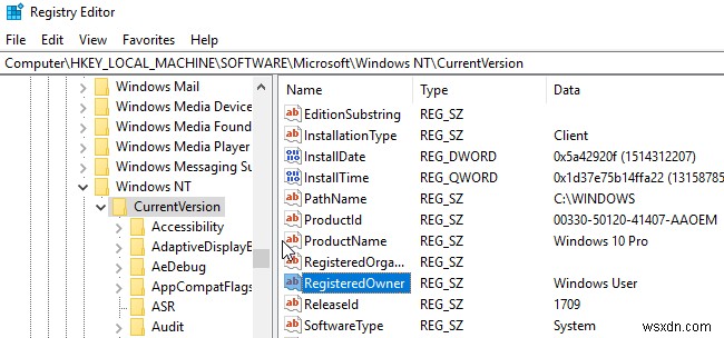 Change the Registered Owner Name in Windows 7/8/10