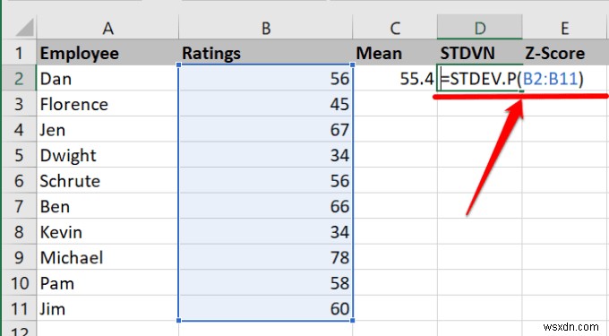 How to Calculate Z-Score in Excel