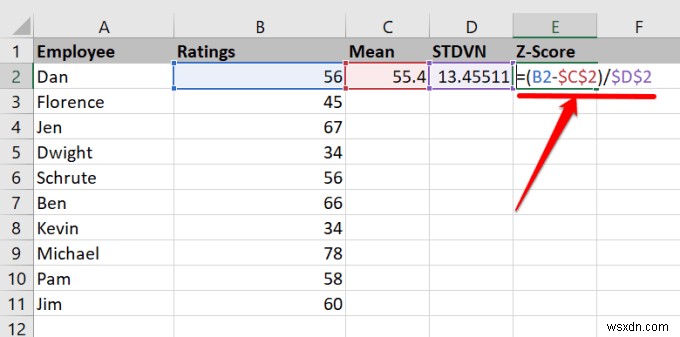 How to Calculate Z-Score in Excel