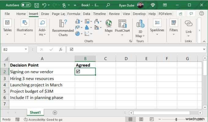 4 Ways to Use a Check Mark in Excel