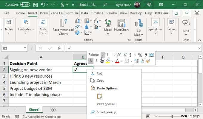 4 Ways to Use a Check Mark in Excel