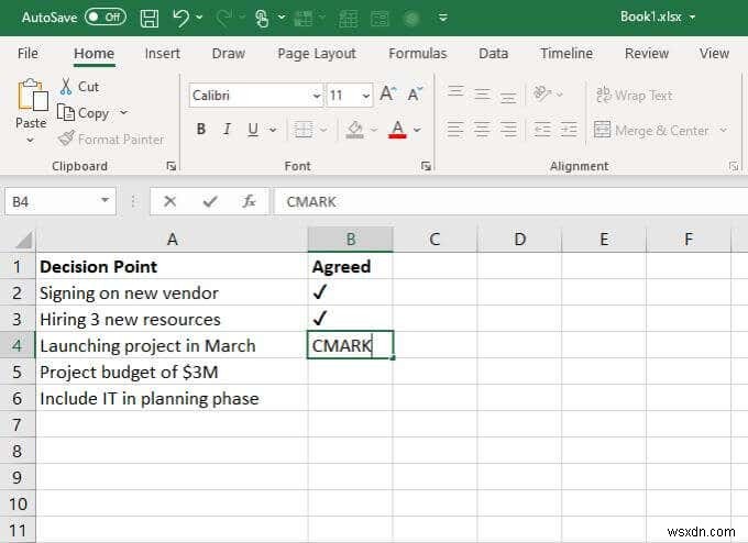 4 Ways to Use a Check Mark in Excel