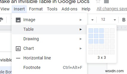How to Remove Table Borders in Google Docs
