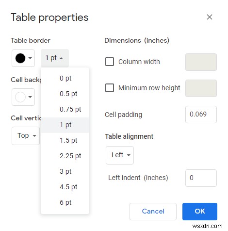How to Remove Table Borders in Google Docs