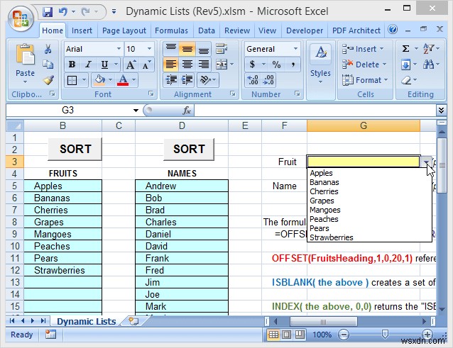 Use Dynamic Range Names in Excel for Flexible Dropdowns