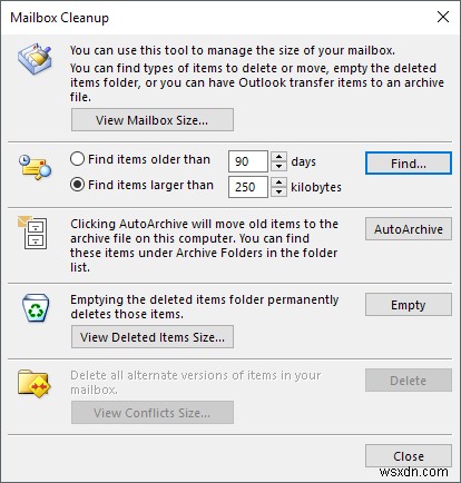 How to Reduce Outlook Memory Usage