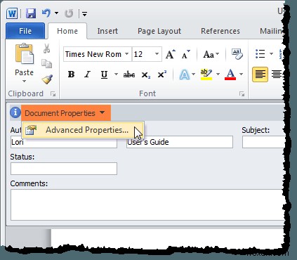 Viewing and Inserting the Date a Document was Last Modified in a Word Document
