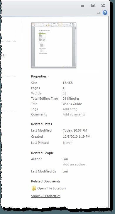 Viewing and Inserting the Date a Document was Last Modified in a Word Document