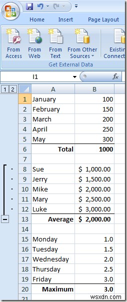 Group Rows and Columns in an Excel Worksheet