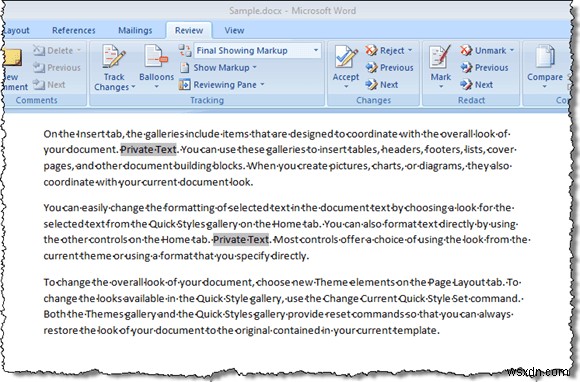 Hide Confidential Data in a Word 2007/2010 Document