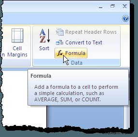 Sum a Table Column in Word