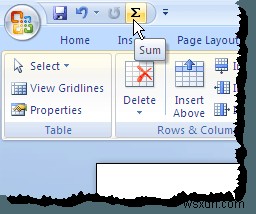 Sum a Table Column in Word