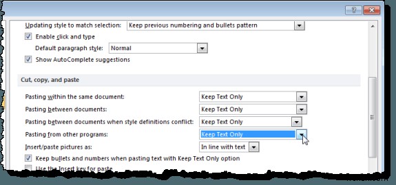 Paste Text into Word Without Formatting