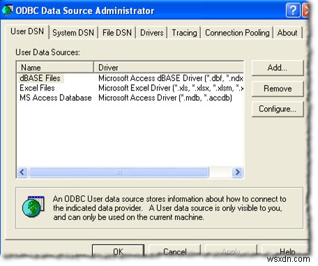 Connecting Excel to MySQL