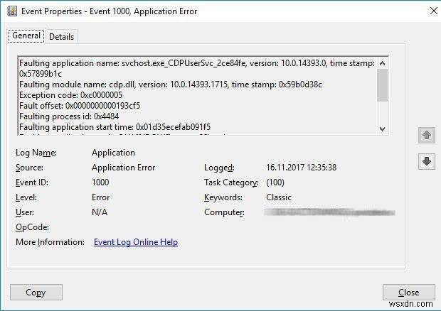 Fix: CDPUserSvc Has Stopped Working in Windows 10 / Windows Server 2016
