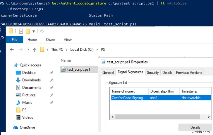 How to Sign a PowerShell Script (PS1) with a Code Signing Certificate?