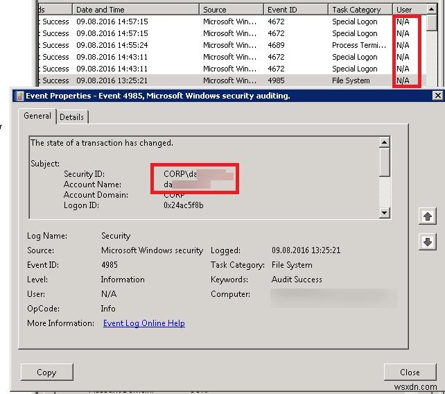 How to Filter Event Logs by Username in Windows 2008 and higher