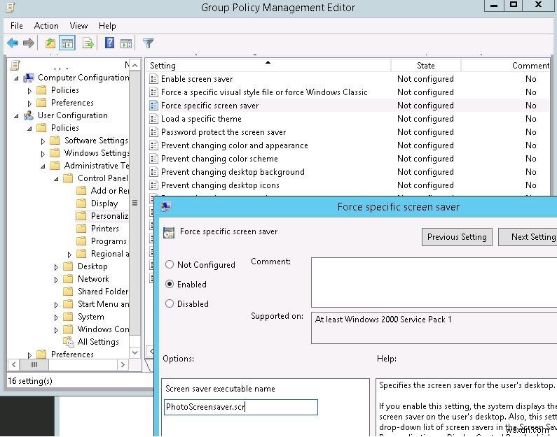 How to Configure a Slideshow Screensaver Using GPO