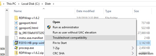 Installing an Incompatible Printer Drivers on Windows 10