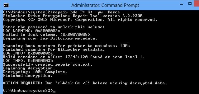 Using the BitLocker Repair Tool to Recover Data on Encrypted Drive