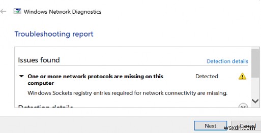 Windows 10 Network Protocol Error: Missing Windows Sockets Registry Entries