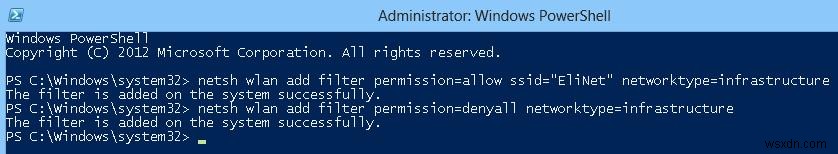 Filtering Available WiFi Networks in Windows 8