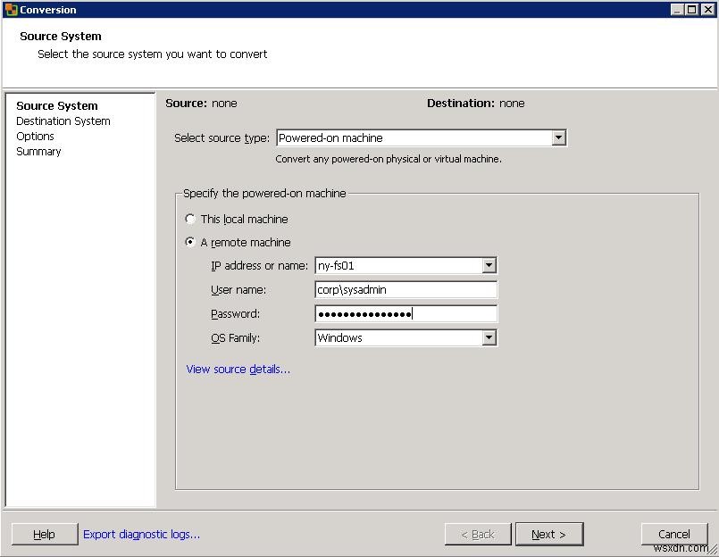VMware Converter: Synchronize changes when perfoming  P2V or V2V