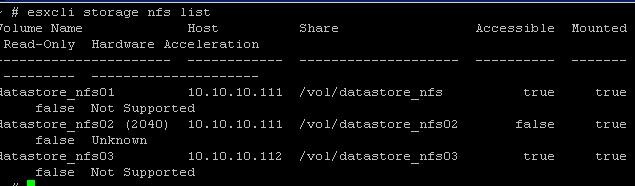 How to Remove an Inactive NFS Datastore on VMWare ESXi Host