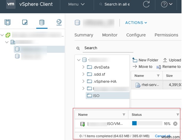 VMWare vSphere: Failed to Upload Files to Datastore