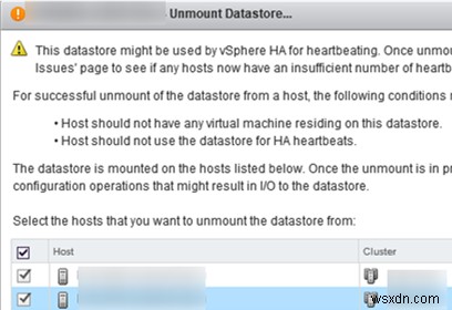 Unable to Unmount/Delete VMFS Datastore: The Resource Is in Use