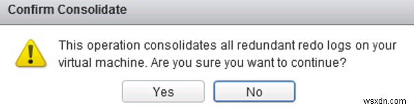 VMWare: Virtual Machine Disks Consolidation is Needed
