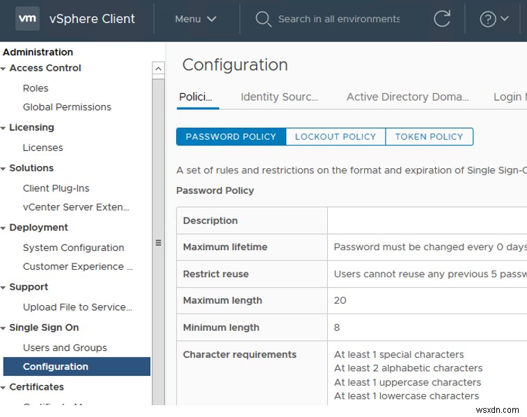 VMWare vSphere: Managing Password Expiration Settings