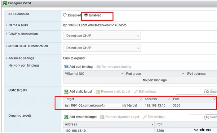 Configuring iSCSI Datastore (LUN) on VMware ESXi