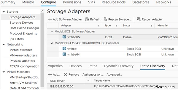 Configuring iSCSI Datastore (LUN) on VMware ESXi