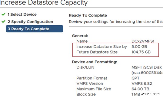 Increasing VMFS Datastore Capacity on VMware ESXi (vSphere)