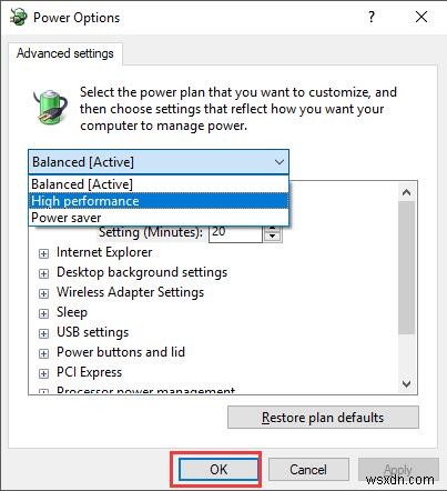 How to Change Advanced Power Plan for Windows 10