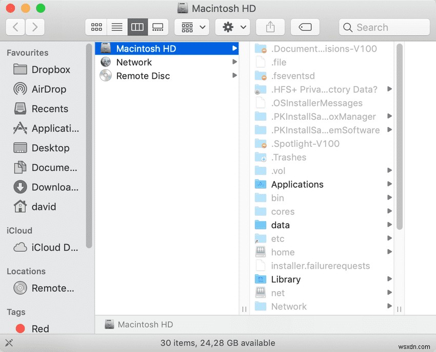 How to Open Mac’s Root Directory in Finder via  Terminal