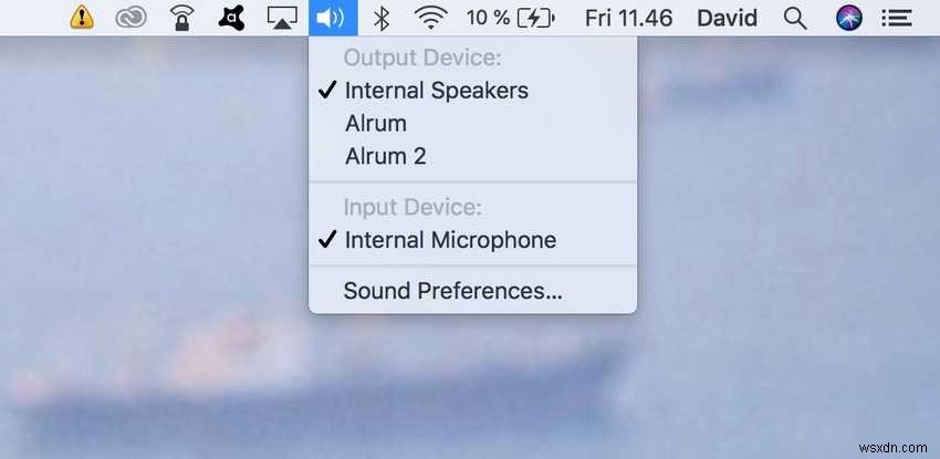 How to Switch Audio Input/Output Source from Your Mac Menu Bar
