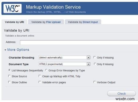 W3C Markup Validator for HTML5