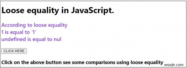 loose equality in JavaScript