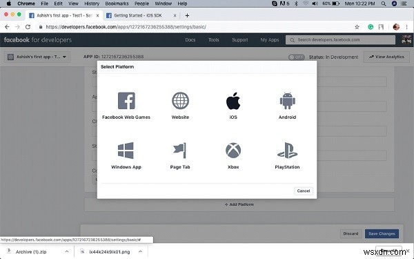 How to integrate a facebook login in swift for iOS App?